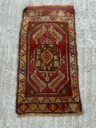 Konya Eski El Dokuma Antika Halı YastıkAOB3795 (N) - 3