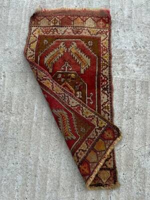 Konya Eski El Dokuma Antika Halı YastıkAOB3795 (N) - 4