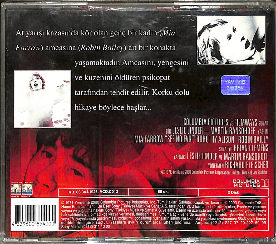 Korkunun İçinde - See No Evil VCD Film (İkinci El) VCD27645 - 2