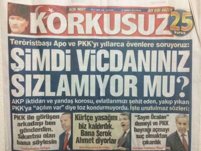 Korkusuz Gazete 26 Temmuz 2015 - Şimdi Vicdanınız Sızlıyormu GZ29754 - 1