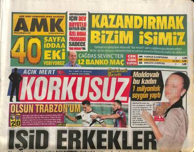 Korkusuz Gazetesi 12 Aralık 2014 - Moldovalı Kadın 1 Milyonluk Soygun Yaptı GZ100317 - 1