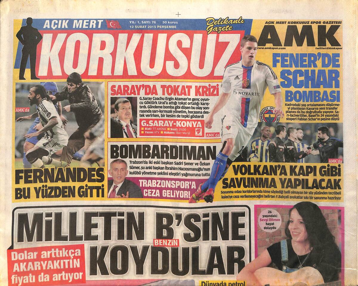 Korkusuz Gazetesi 12 Şubat 2015 - Avşar Kızı Mevsimleri Karıştırdı - Fahriye Üşüyünce Burak Özçivit Röportajı Kısa Kesti GZ155205 - 1