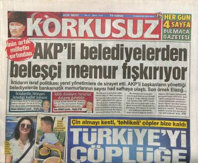 Korkusuz Gazetesi 13 Ağustos 2019 - AKPli Belediyelerden Beleşçi Memur Fışkırıyor GZ96356 - 1