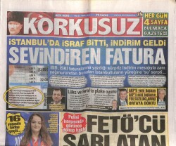 Korkusuz Gazetesi 16 Eylül 2019 - İstanbulda İsraf Bitti İndirim Geldi , Sevindiren Fatura GZ100295 - 1