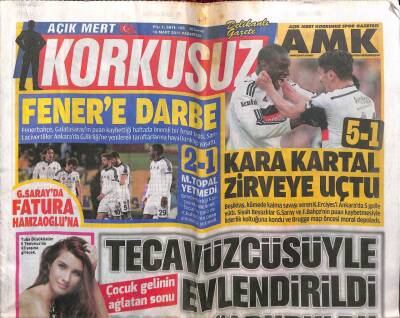 Korkusuz Gazetesi 16 Mart 2015 - Galatasarayda Fatura Hamzaoğluna GZ104950 - 1