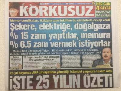 Korkusuz Gazetesi 18 Ağustos 2019 - İşte İstanbulda 25 Yılın Özeti GZ47287 - 1