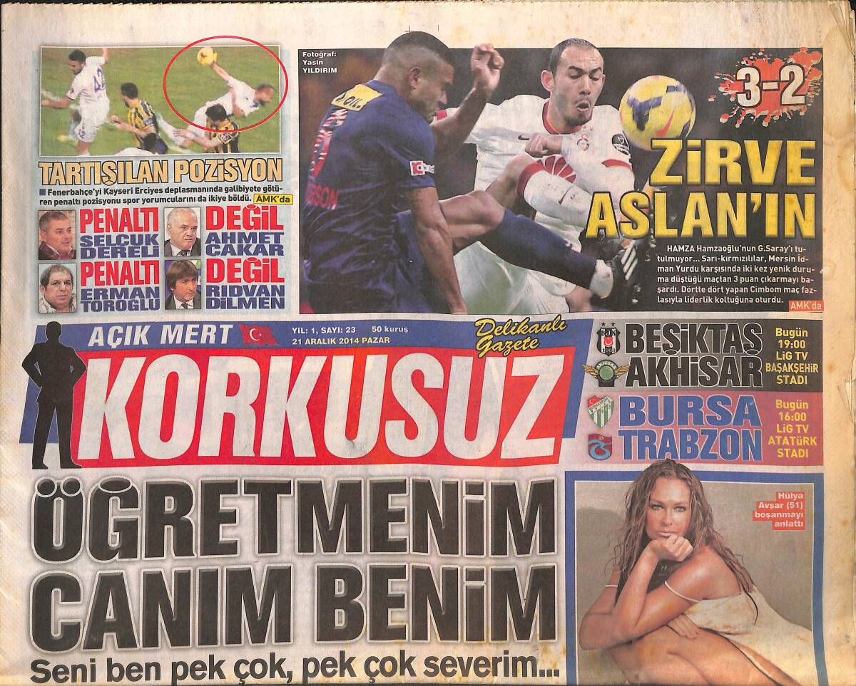 Korkusuz Gazetesi 21 Aralık 2014 - Lastiği Patlayan Otomobil Dehşet Saçtı - Polis TOMA'DA Öğretmen Koma'da GZ135398 - 1