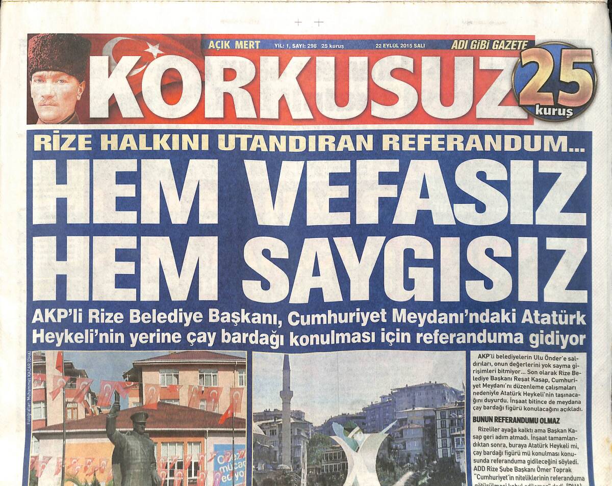 Korkusuz Gazetesi 22 Eylül 2015 - Demet Özdemir: Kıvanç Altın Kalpli Biri - Papa İle Castro Küba'da Buluştu GZ155221 - 1
