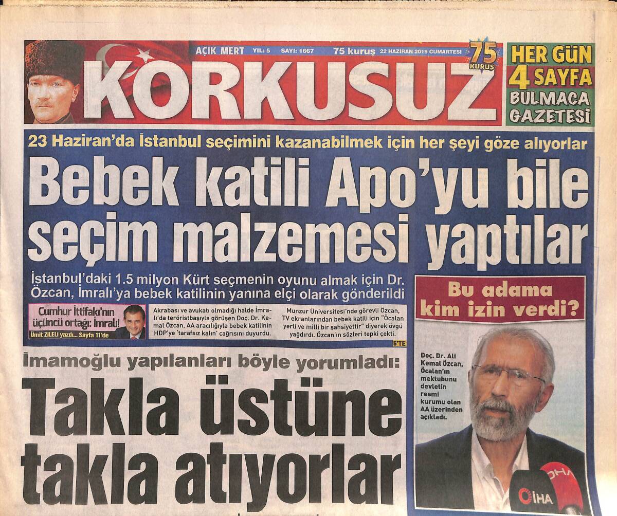 Korkusuz Gazetesi 22 Haziran 2019 - Kardashian'lar Costa Rica'ya Çıkartma Yaptı - Zerrin Özer: Boşanacağım GZ154297 - 1