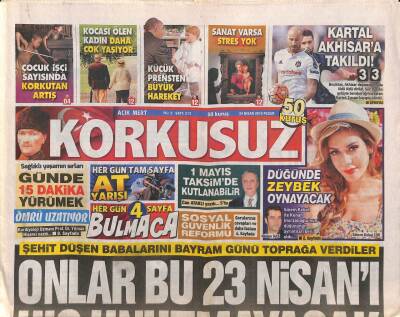 Korkusuz Gazetesi 24 Nisan 2016 - Şarkıcı Ebru Gündeş Önceki Akşam Şişli Günay Restoranda Sahne Aldı GZ84669 - 1