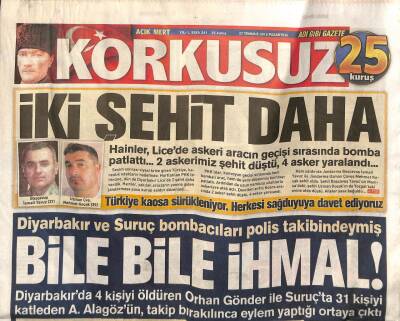 Korkusuz Gazetesi 27 Temmuz 2015 - 239 Yolcu Egede Ölümden Döndü GZ100158 - 2