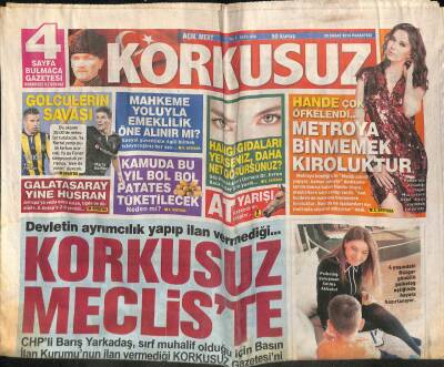 Korkusuz Gazetesi 29 Şubat 2016 - Kenan Işıkın Ailesini Üzen Tweet GZ100446 - 2