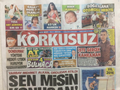 Korkusuz Gazetesi 3 Eylül 2016 - Yarbay Mehmet Alkan Ordudan Atıldı GZ29088 - 1