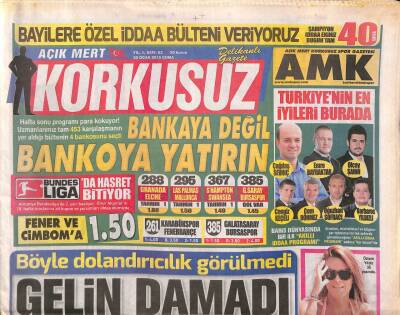 Korkusuz Gazetesi 30 Ocak 2015 - Ezgi Mola , Sosyal Mesaj Verdi - Cahit Berkay , Alkolün Etkisiyle Ağzını Bozdu GZ106382 - 1