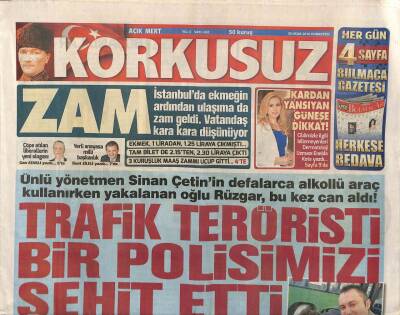 Korkusuz Gazetesi 30 Ocak 2016 - Caner Erkin İle Asena Boşandı GZ84642 - 1