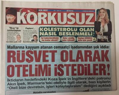 Korkusuz Gazetesi 31 Ekim 2015 - Mallarıına Kayyum Atanan Cemmatçi İş Adamından Şok İddia Rüşvet Olarak Otelimi İstediler GZ26325 - 1