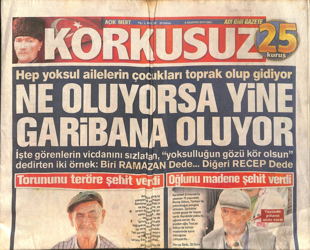 Korkusuz Gazetesi 4 Ağustos 2015 - Berna Laçin Ne Bir Selülit Ne Bir Çatlak - Emrah Bu Kez Gizlemedi GZ155220 - 1