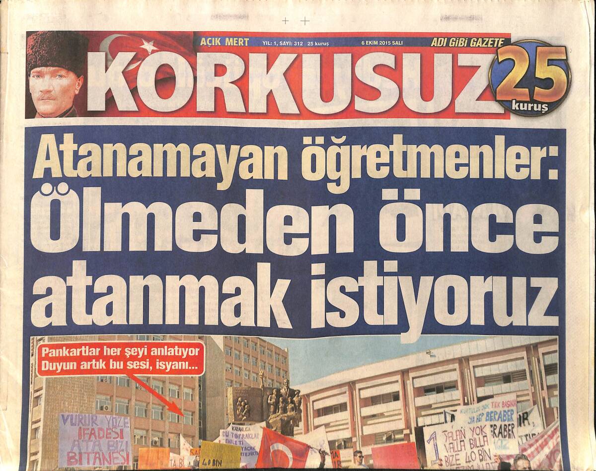 Korkusuz Gazetesi 6 Ekim 2015 - Ahmet Hakan'a Saldıranların Şok İddiası - Samatha Fox'tan Cemal Hünal'a Yaş Günü Sürprizi GZ155218 - 1