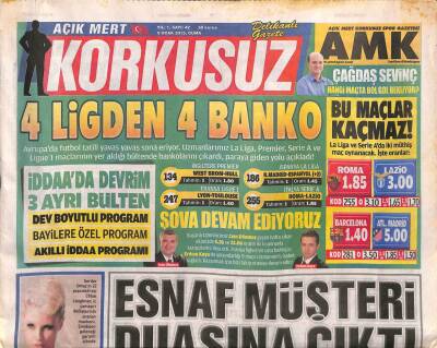 Korkusuz Gazetesi 9 Ocak 2015 - Serdar Ortaçın İrlandalı Eşi Chloeye Vasiyeti ! GZ106385 - 1