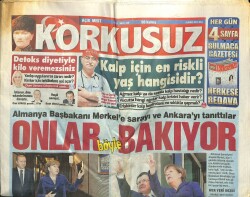 Korkusuz Gazetesi 9 Şubat 2016 - Almanya Başbakanı Merkele Sarayı Ve Ankarayı Tanıttılar GZ100680 - 1