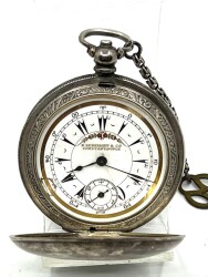 K.Serkisof Gümüş Kasa Anahtar Kurmalı Cep Saati GRS98 - Gökçekoleksiyon