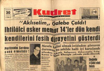 Kudret Gazetesi 1 Temmuz 1962 - Adnan Menderes Osman Bölükbaşı Münasebeti GZ66022 - 1