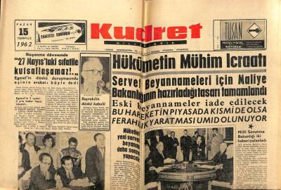 Kudret Gazetesi 15 Temmuz 1962 - Osman Köksal İstifası Hakkında Konuştu GZ66025 - 1