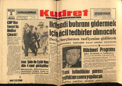 Kudret Gazetesi 2 Temmuz 1962 - CHPliler Tosyada Hadise Çıkardı GZ66028 - 1