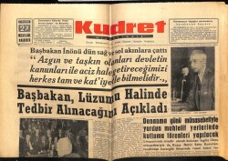 Kudret Gazetesi 27 Eylül 1962 - Başbakan Lüzumu Halinde Tedbir Alınacağını Açıkladı GZ66023 - 1