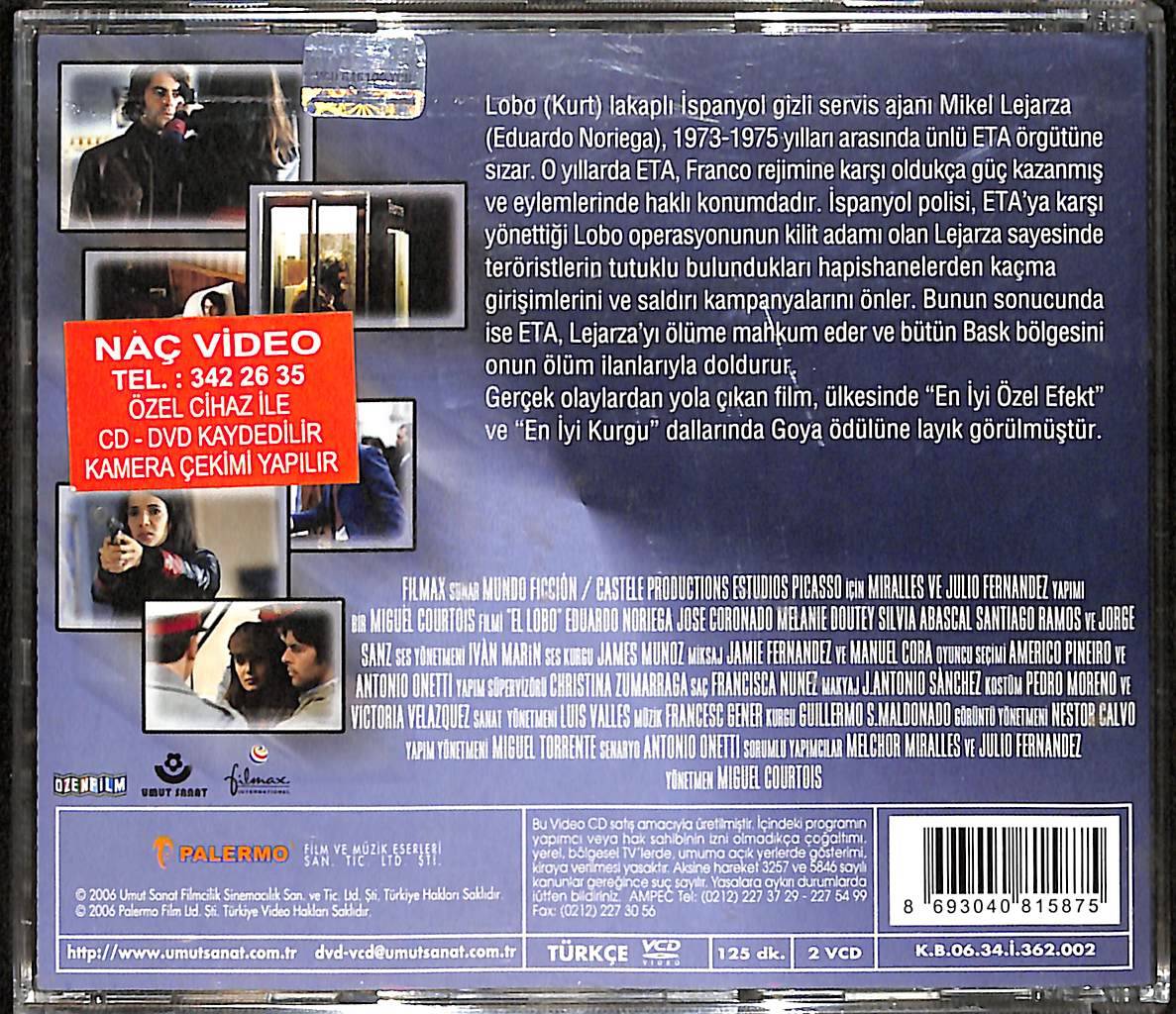 Kurt – El Lobo (2004) Orijinal VCD Film VCD29042 - 2