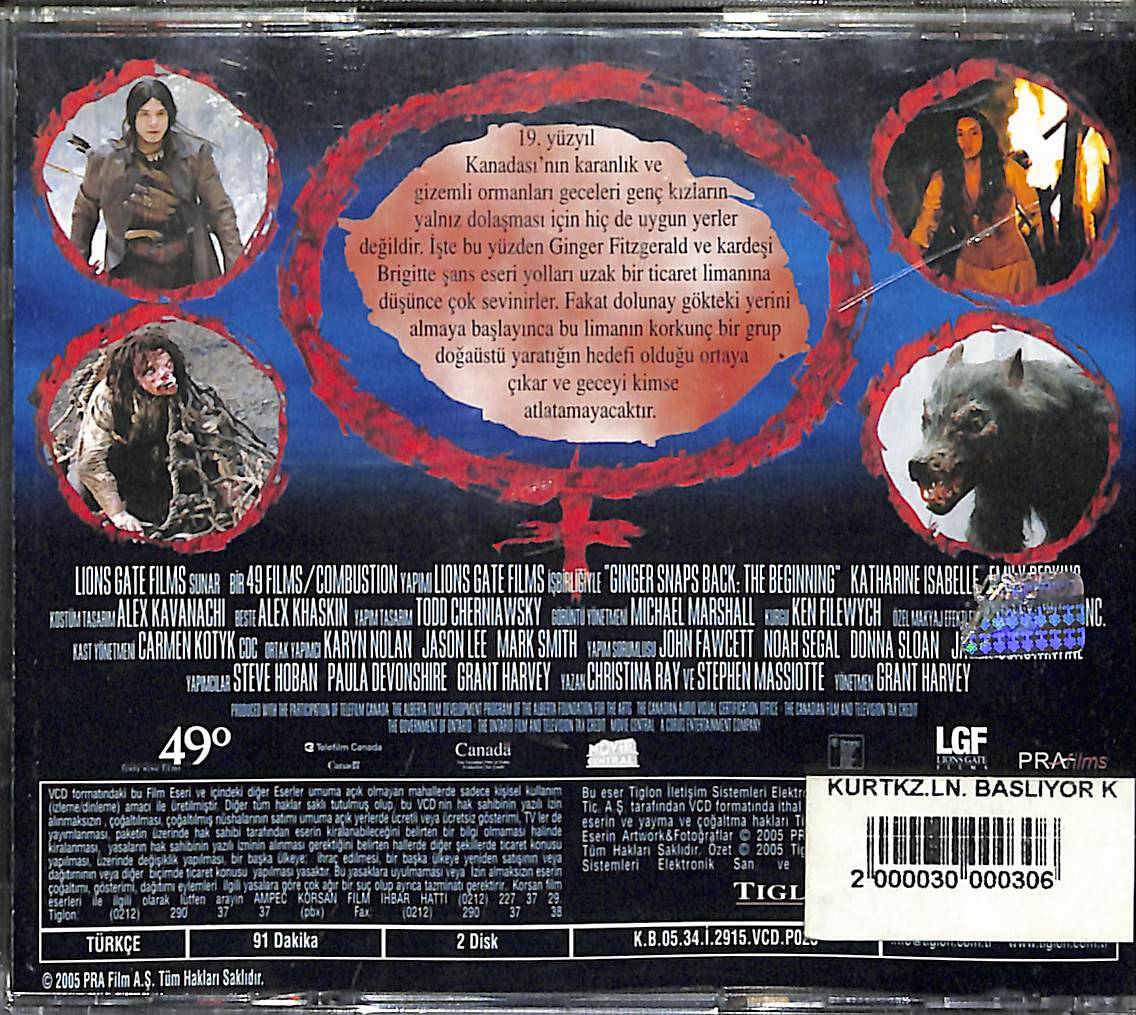 Kurt Kızların Laneti - Ginger Snaps Back: The Beginning (2004) Orjinal VCD Film VCD27927 - 2
