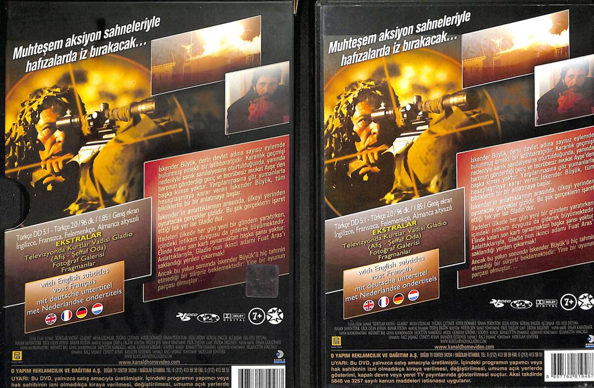 Kurtlar Vadisi: Gladio – Orijinal DVD (İkinci El) * Musa Uzunlar, Tuğrul Çetiner, Ayfer Dönmez, Sinan Pekinton, 2009 - Özel Kutusunda * DVD2992 - 2