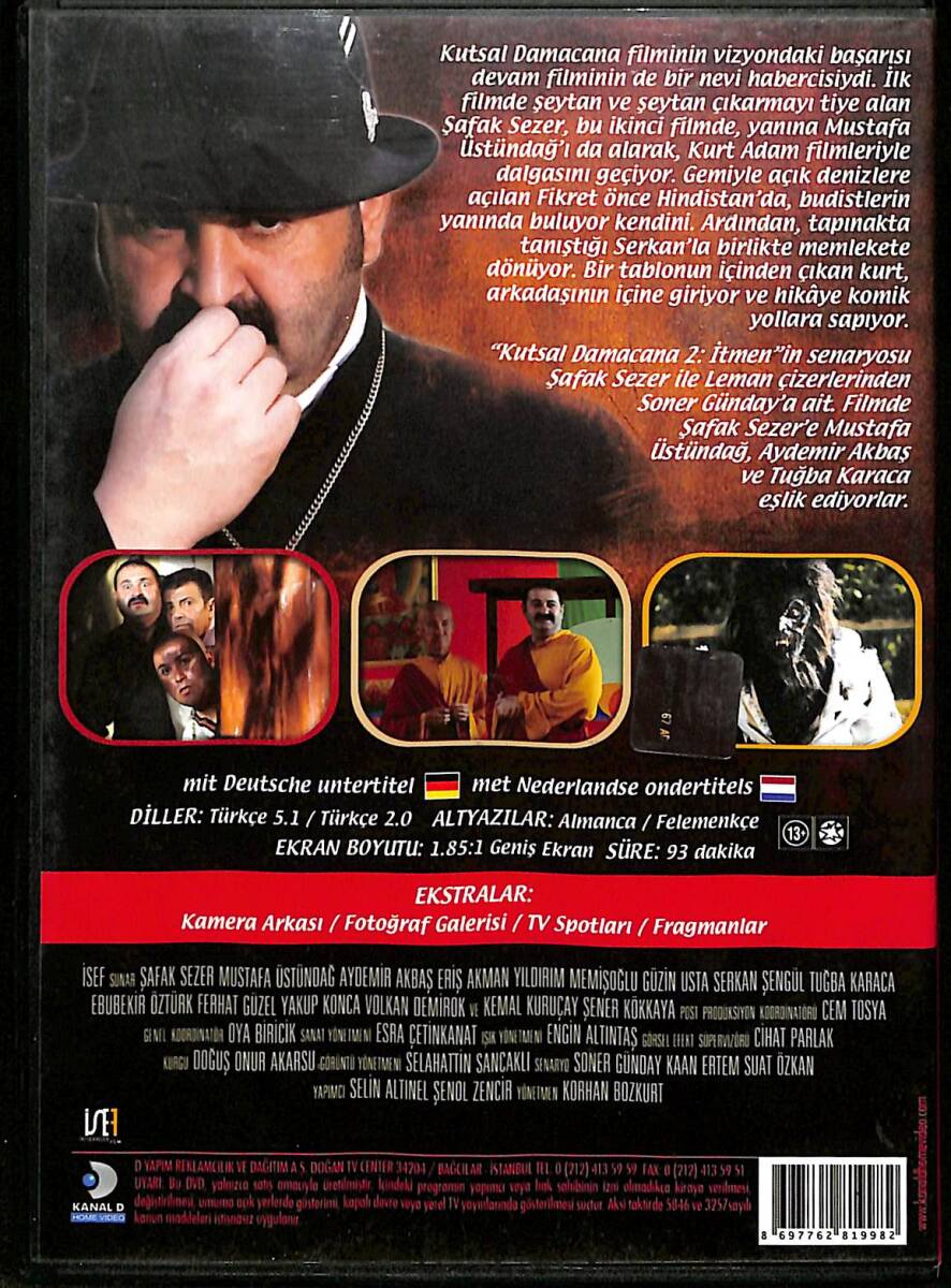 Kutsal Damacana 2: İtmen Orijinal DVD (İkinci El) * Şafak Sezer, Mustafa Üstündağ, Aydemir Akbaş, Yıldırım Memişoğlu – 2010 * DVD2948 - 2