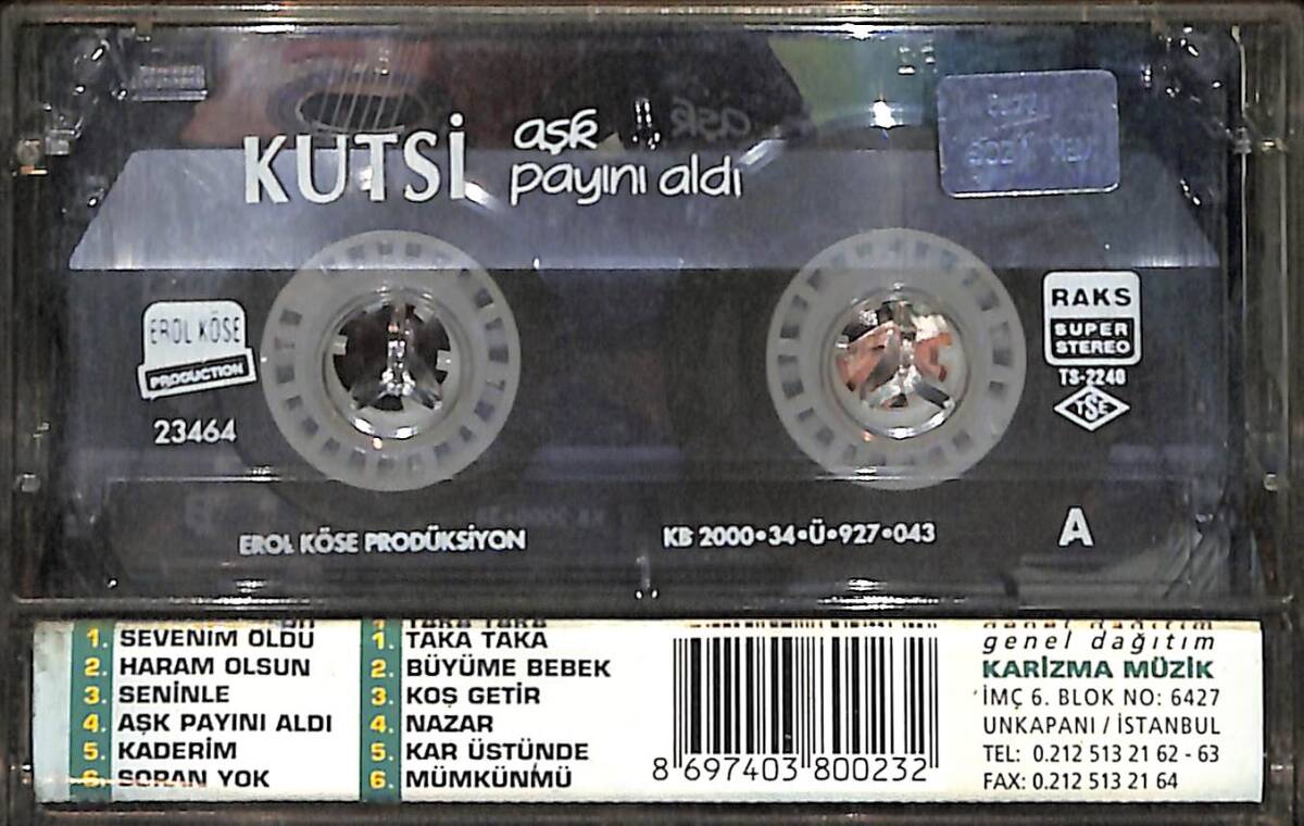 Kutsi - Aşk Payını Aldı Kaset (İkinci El) KST28346 - 2