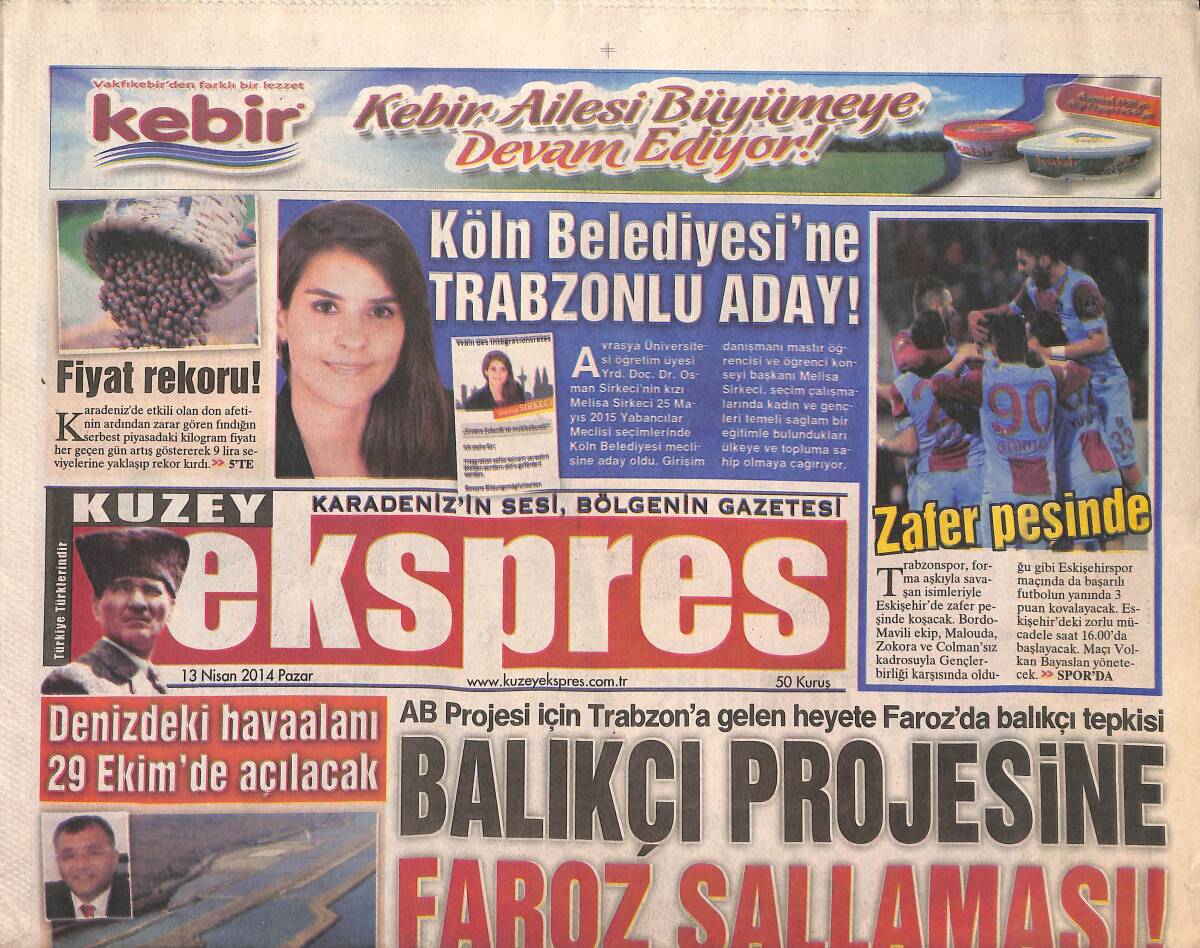 Kuzey Ekspres Gazetesi 13 Nisan 2014 - 1461 İçin Mazeret Yok! - Trabzonspor Zafer Peşinde! GZ136252 - 1
