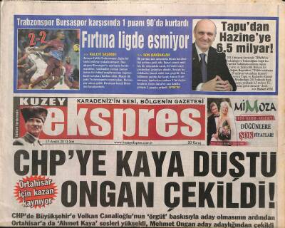 Kuzey Ekspres Gazetesi 17 Aralık 2013 - Malouda Cezalı - CHPye Kaya Düştü Ongan Çekildi ! GZ125830 - 1