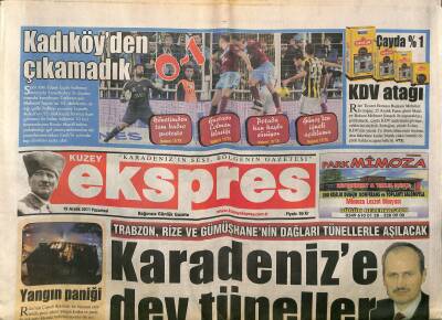 Kuzey Ekspres Gazetesi 19 Aralık 2011 - Trabzon , Rize Ve Gümüşhanenin Dağları Tünellerle Aşılacak GZ125678 - 1