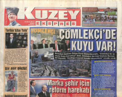 Kuzey Ekspres Gazetesi 19 Ekim 2012 - Çömlekçide Kuyu Var ! - Rizede Toplu Balık Ölümü GZ124647 - 1