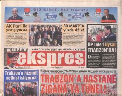 Kuzey Ekspres Gazetesi 25 Mart 2014 - Başbakan Erdoğan'dan Trabzonluya Müjde 