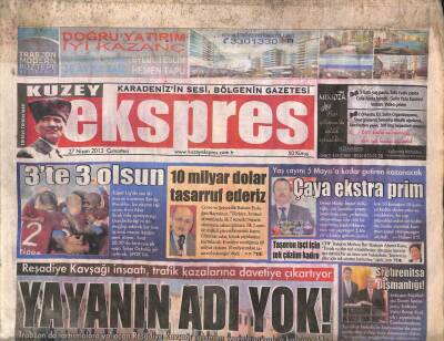 Kuzey Ekspres Gazetesi 27 Nisan 2013 - Reşadiye Kavşağı İnşaatı,Trafik Kazalarına Davetiye Çıkartıyor GZ109033 - 1