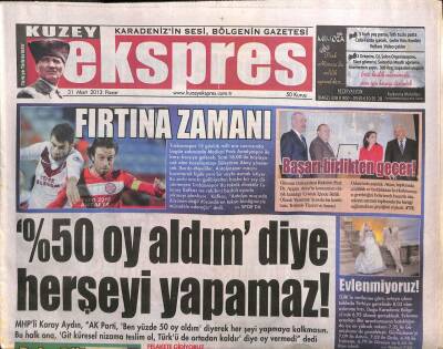 Kuzey Ekspres Gazetesi 31 Mart 2013 - Kazım Koyuncunun Vasiyeti GZ109028 - 1