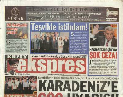 Kuzey Ekspres Gazetesi 5 Eylül 2014 - İbrahim Hacıosmanoğluna Şok Ceza-Karadenize Göç Uyarısı GZ105546 - 1