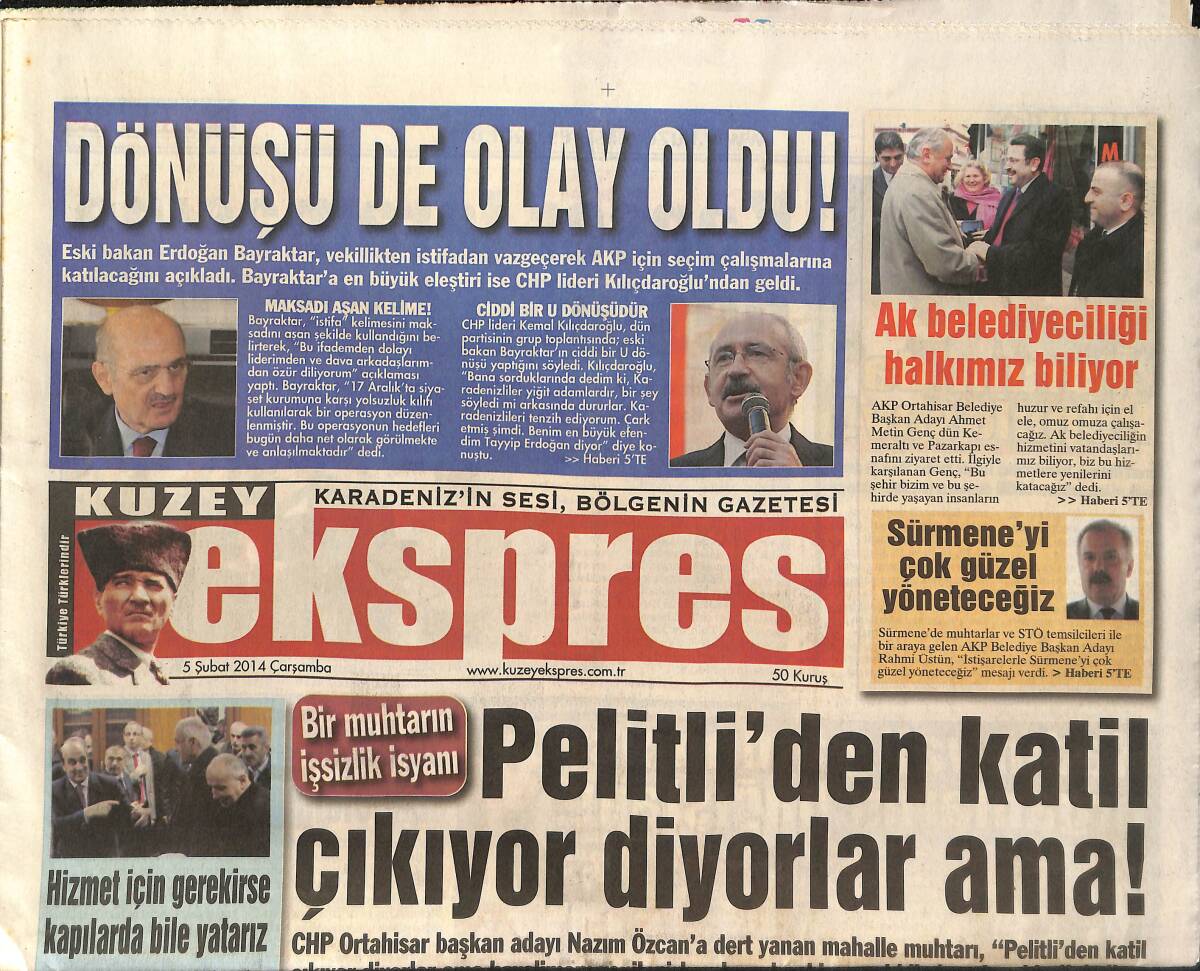 Kuzey Ekspres Gazetesi 5 Şubat 2014 - Ertuğrul Melikoğlu Bağımsız Aday Oldu! - Kupada Rakip Fenerbahçe GZ136237 - 1