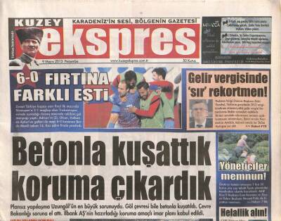 Kuzey Ekspres Gazetesi 9 Mayıs 2013 - 9 Mayıs 2013 - Aydere Turist Akacak - Tapu Kadastro İle Özel İdare İşbirliği GZ106971 - 1