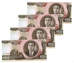 Kuzey Kore 1992 Yılı 100 Won (4 Adet) ÇİL YKP8812 - Gökçekoleksiyon