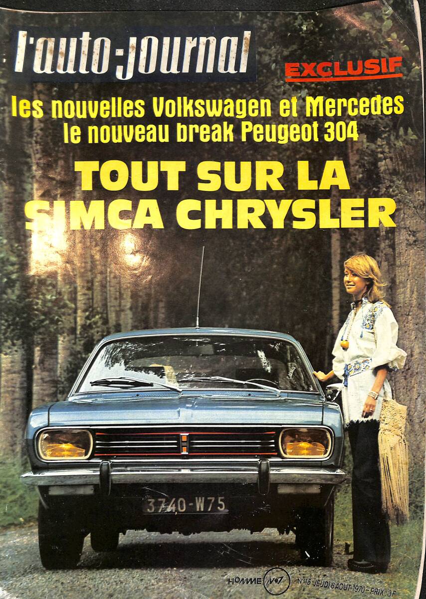 L'Auto - Journal Aout 1970 - Volkswagen - Mercedes NDR97995 - 1