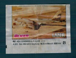 Lazer Savaş Araçları Serisi 1993 - B52 Ağır Bombardıman Uçağı Sakız Kağıdı - .No 21 #SKZ2066 - 3