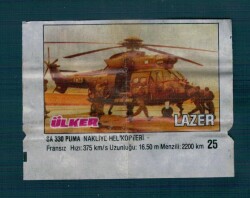 Lazer Savaş Araçları Serisi 1993 - SA 330 Nakliye Halikopteri Sakız Kağıdı - .No 25 #SKZ2070 - 3