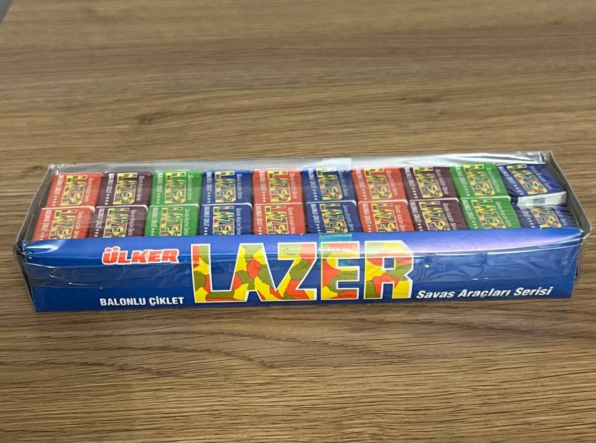 LAZER - ÜLKER LAZER KISA (ÜLKER) 1992 Şekerli Sakız Açılmamış Kutu # SKZ1813 - 4