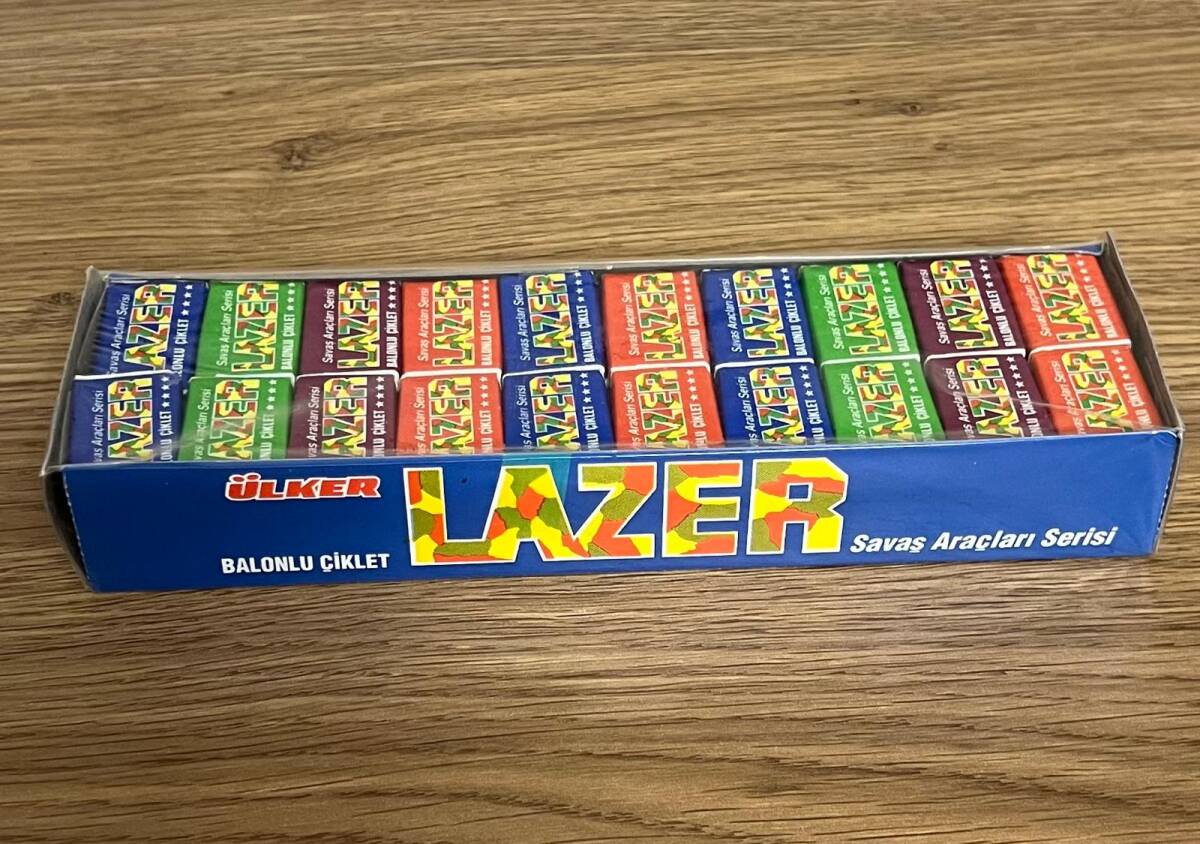 LAZER - ÜLKER LAZER KISA (ÜLKER) 1992 Şekerli Sakız Açılmamış Kutu # SKZ1813 - 7